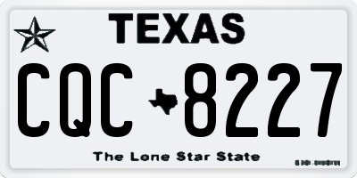TX license plate CQC8227