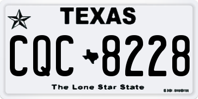 TX license plate CQC8228