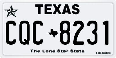 TX license plate CQC8231