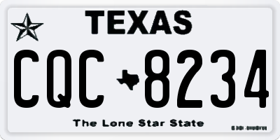 TX license plate CQC8234