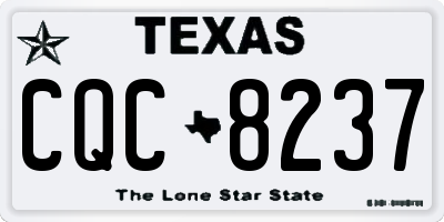 TX license plate CQC8237