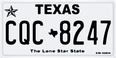 TX license plate CQC8247