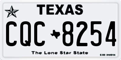 TX license plate CQC8254