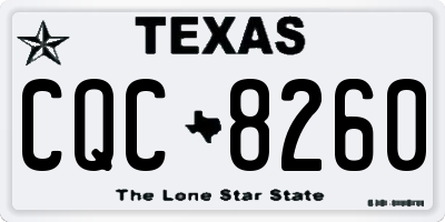 TX license plate CQC8260