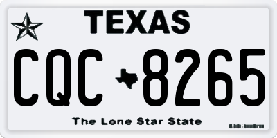TX license plate CQC8265