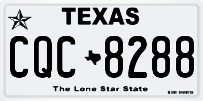 TX license plate CQC8288