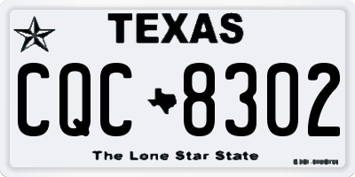 TX license plate CQC8302