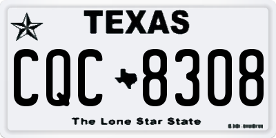 TX license plate CQC8308