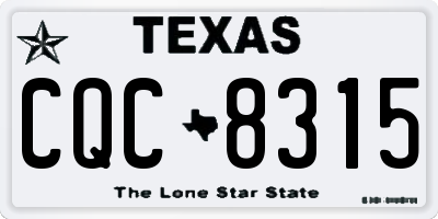 TX license plate CQC8315