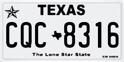 TX license plate CQC8316