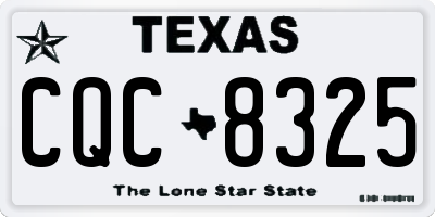 TX license plate CQC8325