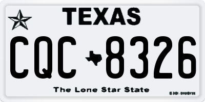 TX license plate CQC8326