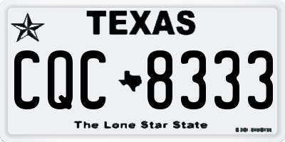 TX license plate CQC8333