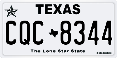 TX license plate CQC8344