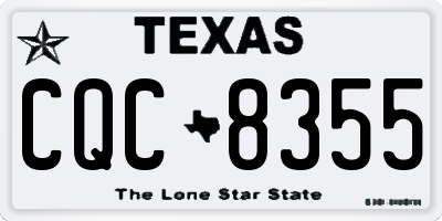 TX license plate CQC8355