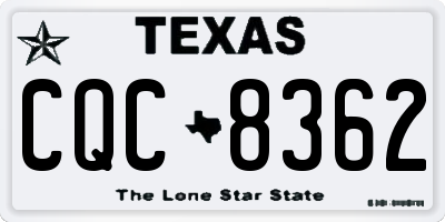 TX license plate CQC8362