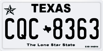 TX license plate CQC8363