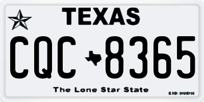 TX license plate CQC8365