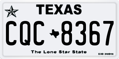 TX license plate CQC8367