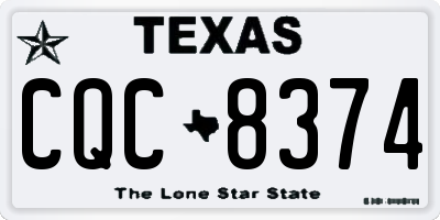 TX license plate CQC8374