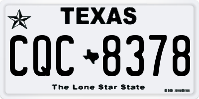 TX license plate CQC8378