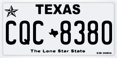 TX license plate CQC8380