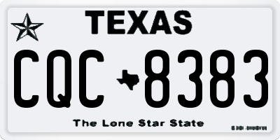 TX license plate CQC8383