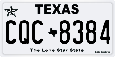 TX license plate CQC8384