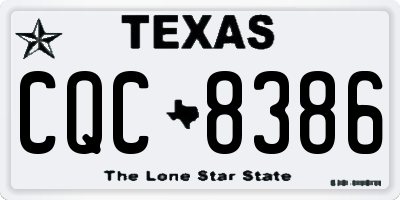TX license plate CQC8386