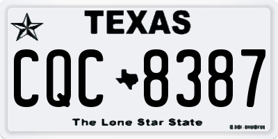 TX license plate CQC8387