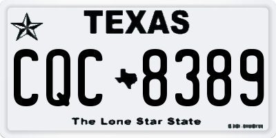 TX license plate CQC8389