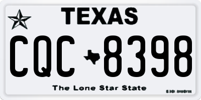 TX license plate CQC8398