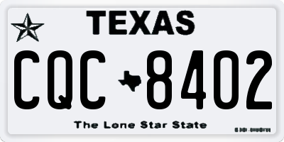 TX license plate CQC8402