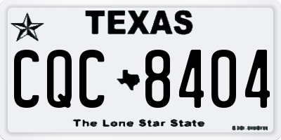 TX license plate CQC8404