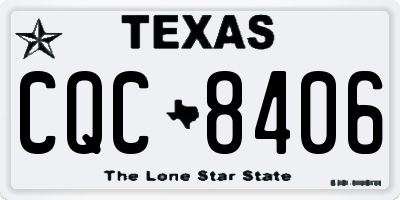 TX license plate CQC8406