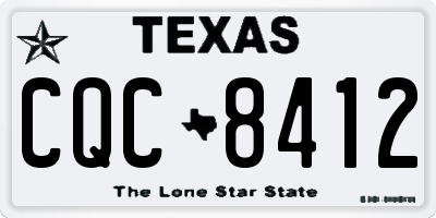 TX license plate CQC8412