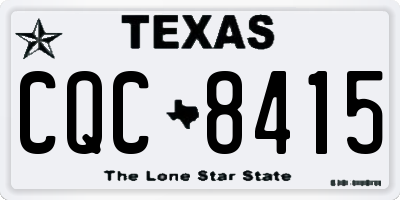 TX license plate CQC8415