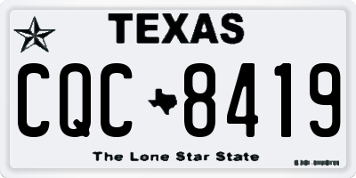 TX license plate CQC8419
