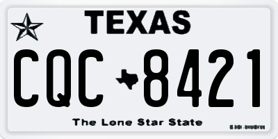 TX license plate CQC8421