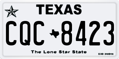TX license plate CQC8423
