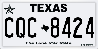 TX license plate CQC8424