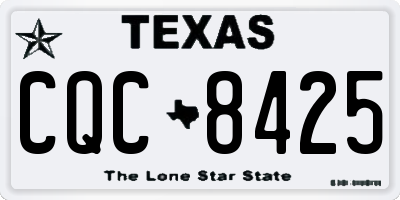 TX license plate CQC8425