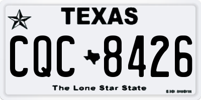 TX license plate CQC8426