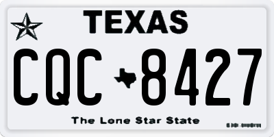 TX license plate CQC8427