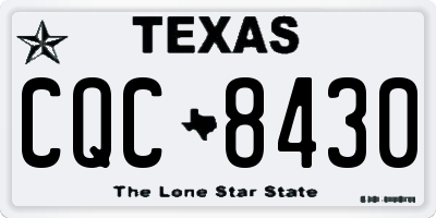 TX license plate CQC8430