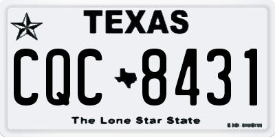 TX license plate CQC8431