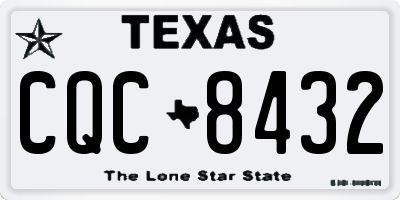 TX license plate CQC8432