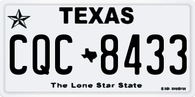 TX license plate CQC8433