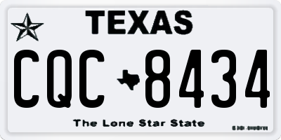 TX license plate CQC8434