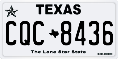 TX license plate CQC8436